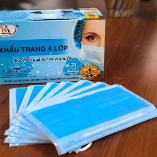 [ Deal 1k ] Lẻ 1 cái Khẩu Trang 4 lớp kháng khuẩn  Famapro