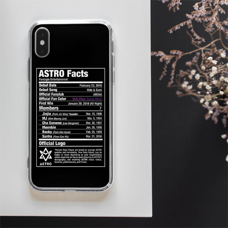 Ốp lưng thông tin về nhóm nhạc Astro sành điệu cho iphone từ 5 đến 12 HQUPOD0013