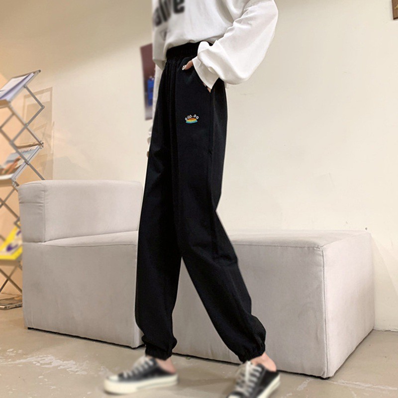 Quần Dài Thể Thao Lưng Cao Phong Cách Hàn Quốc Cho Nữ