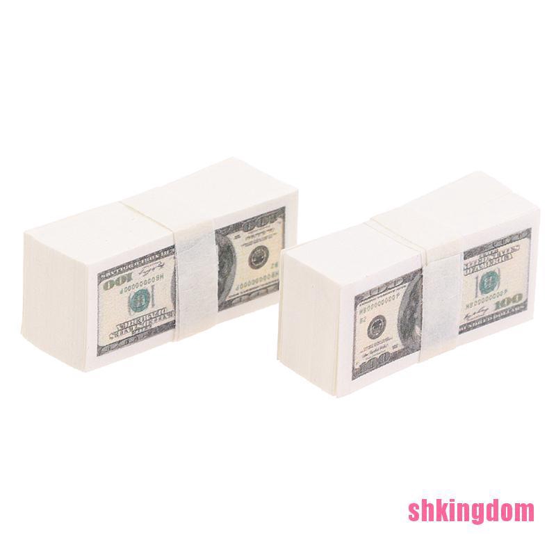 Bộ 100 thẻ tiền giả tỉ lệ 1: 12 trang trí nhà búp bê
