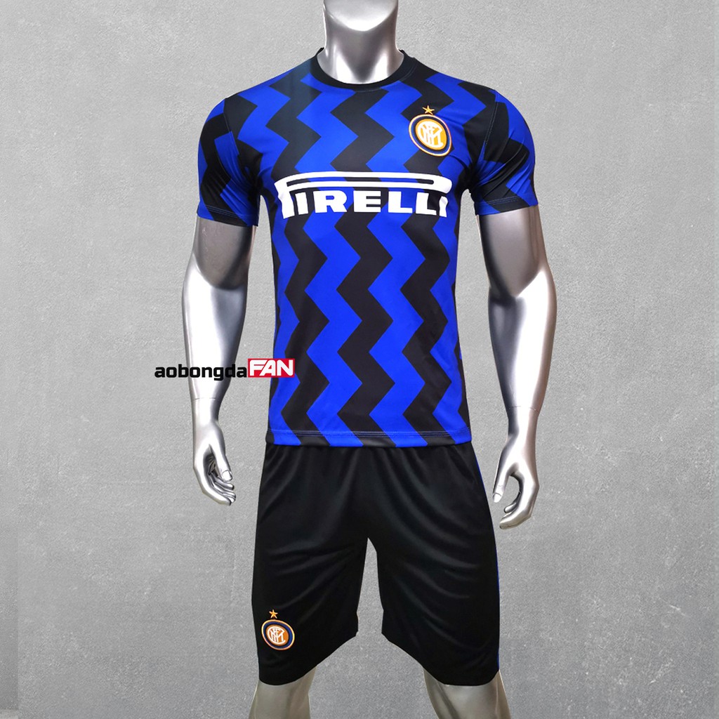 Bộ Áo Bóng Đá Inter Milan 2021 Mới Nhất - Thun Cao Cấp (Hình Thật) - Có In Tên Số Áo