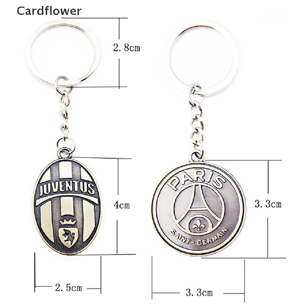 Móc khóa kim loại hình logo câu lạc bộ bóng đá cho fan hâm mộ đẹp mắt cho chìa khóa xe hơi
