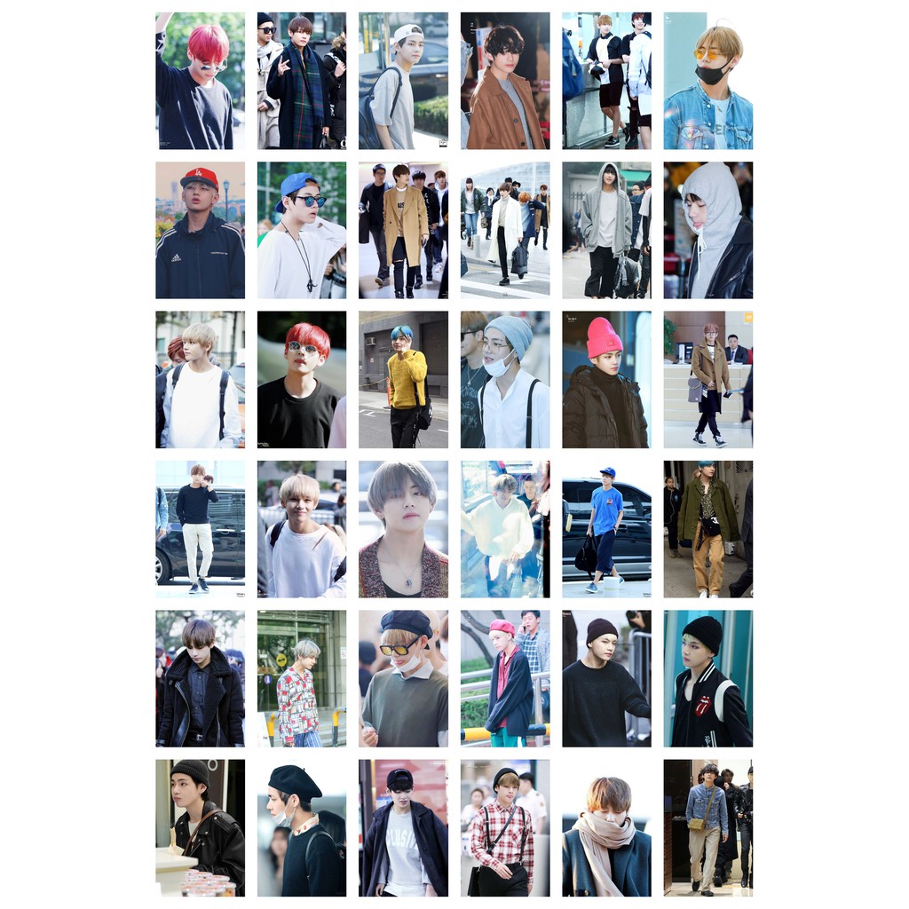 Lomo card 63 ảnh thành viên BTS V Kim Taehyung fashion style