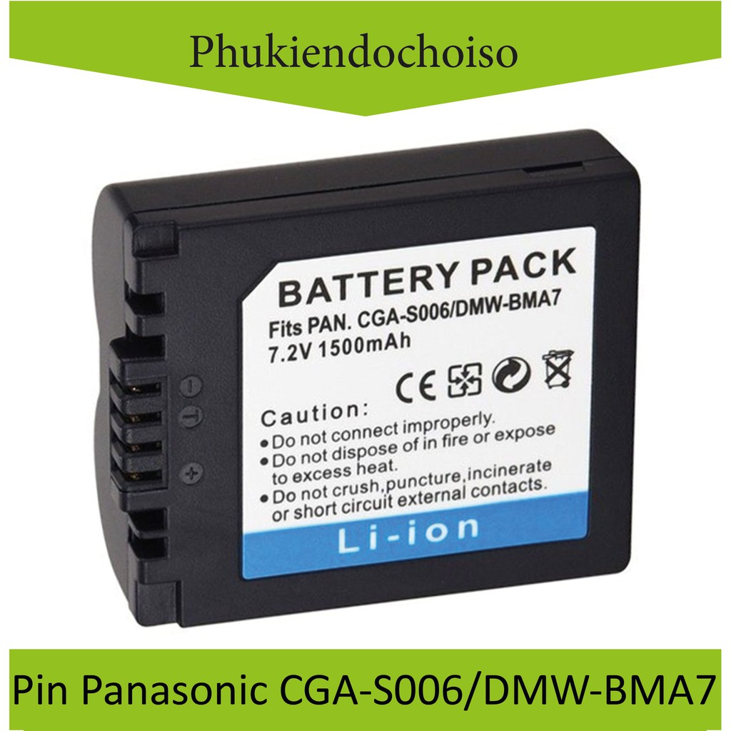 Bộ pin sạc thay thế 1 Pin 1 Sạc máy ảnh Panasonic CGA-S006 / DMW-BMA7