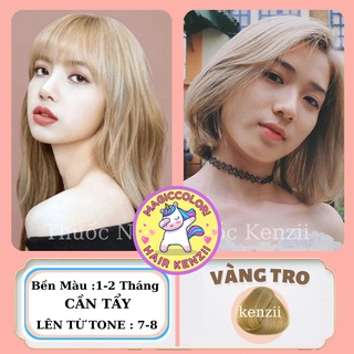 Thuốc Nhuộm Tóc Vàng Tro Tặng Oxy Trợ Nhuộm Găng Tay Mũ Chùm Kenzii Lên Từ Tone 8 - 9