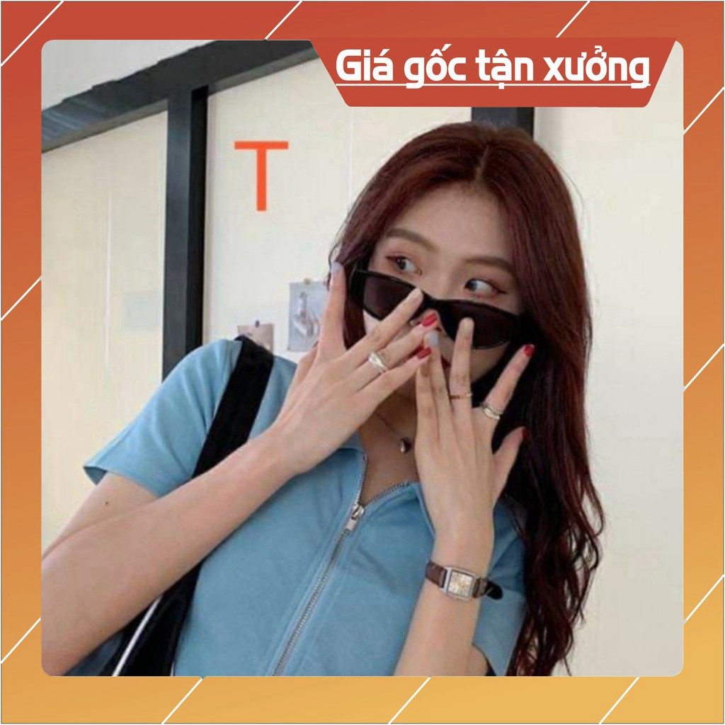 Áo croptop cổ bẻ khoá TT12 | BigBuy360 - bigbuy360.vn