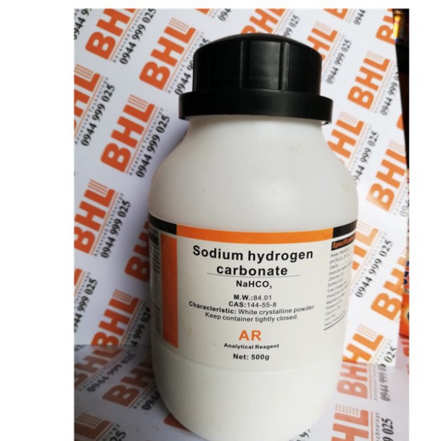 Hóa chất Sodium hydrogen carbonate NaHCO3 99.5% lọ 500g natri cacbonat Xilong CAS 144-55-8 hoặc hãng