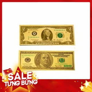 Bộ 1 tờ tiền usd mạ vàng 2 đô la