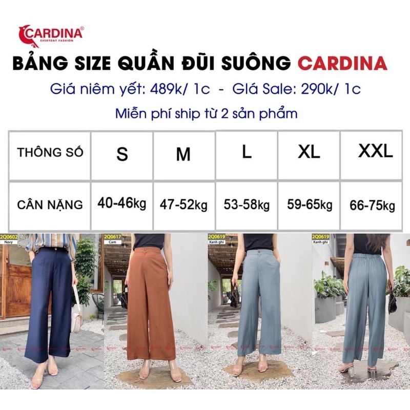 Quần CARDINA chất đũi BamBoo xước cao cấp dáng suông