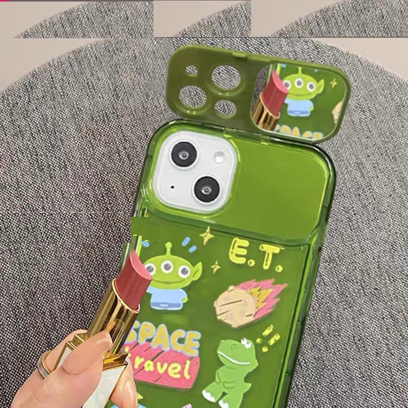 Ốp Điện Thoại Mềm Kèm Gương Trang Điểm Hình Gấu Và Dâu Tây Cho Iphone 14Proax 12 pro max 11 pro max xs max xr x 13proamx plus