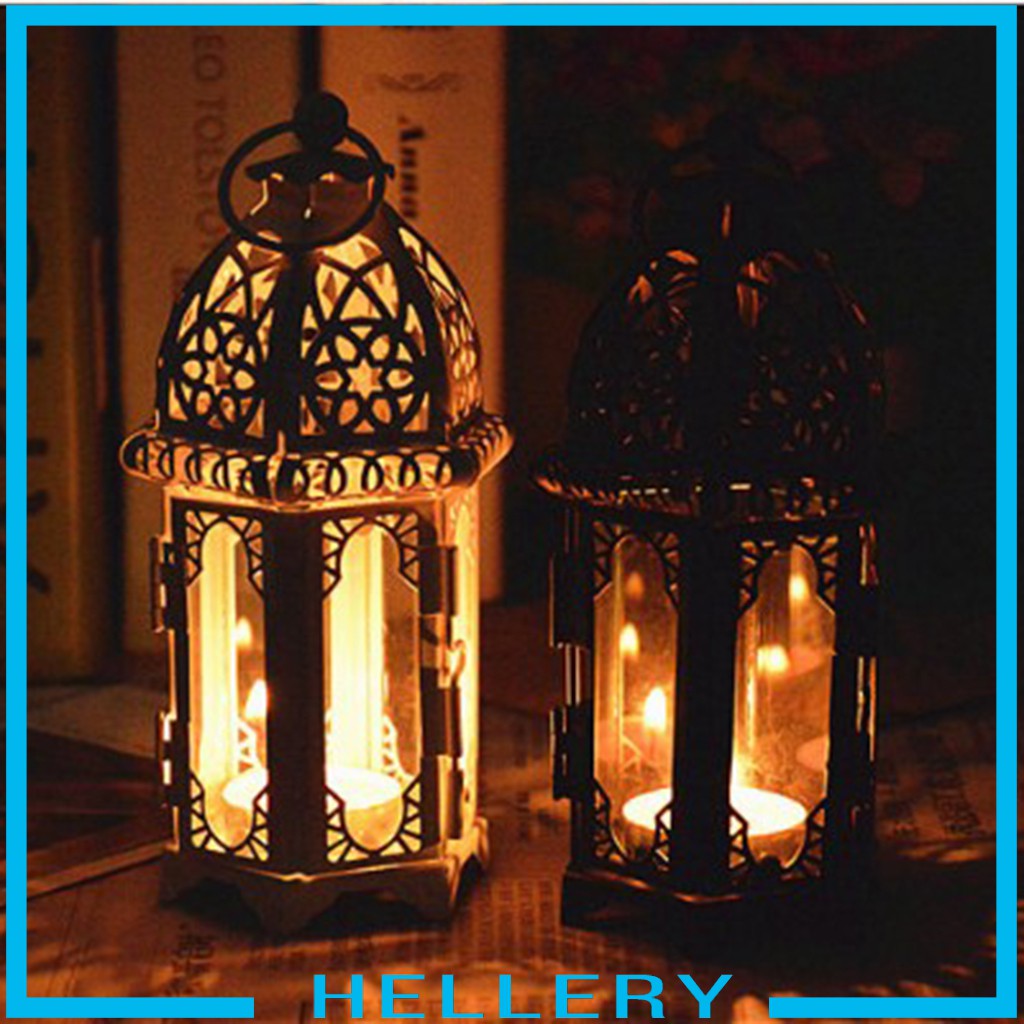 Đế nến kim loại phong cách lồng đèn trang trí nội thất