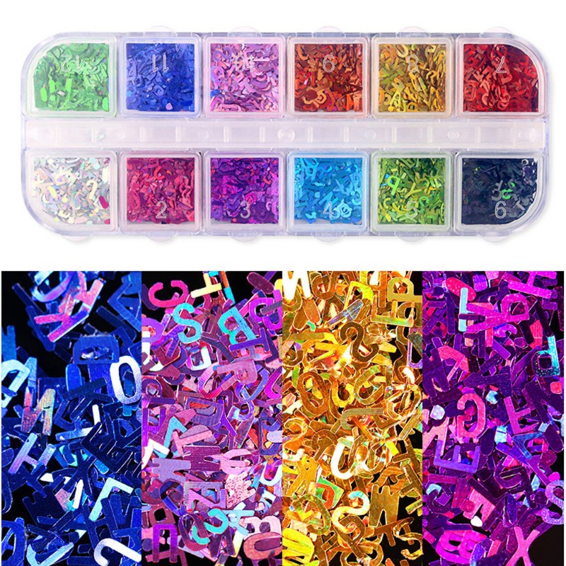 Set 12 chữ cái bằng kim tuyến làm phụ kiện trang trí thủ công