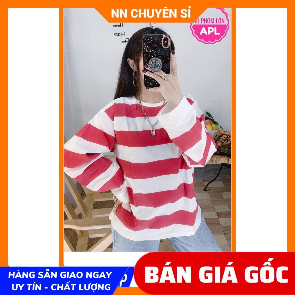 ÁO THUN SỌC PHOM RỘNG TAY DÀI CỰC CHẤT APL ⚡ẢNH THẬT⚡ ÁO THUN TAY DÀI