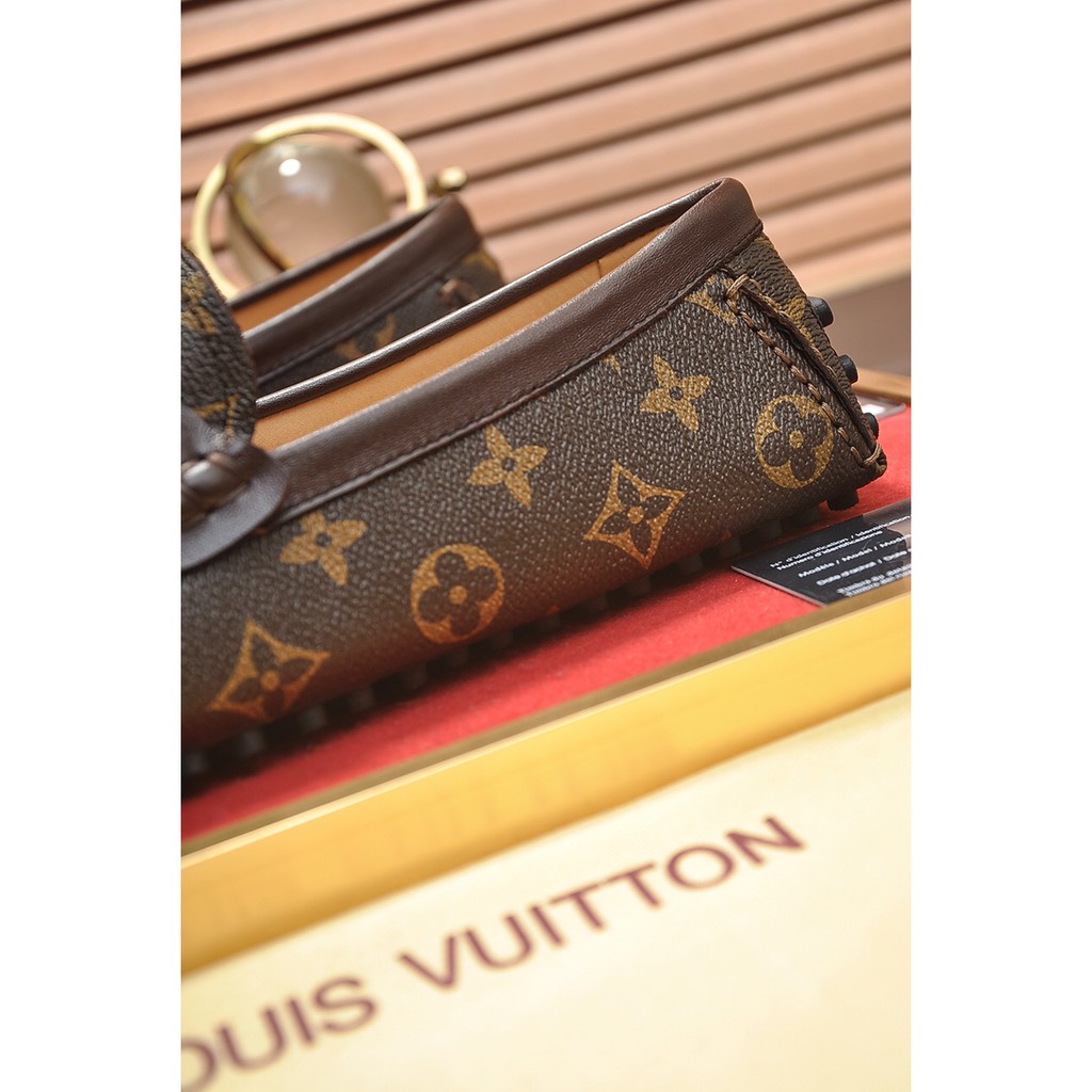 Giày lười nam da thật Louis Vuitton LV thiết kế cổ điển và sang trọng mang phong cách retro