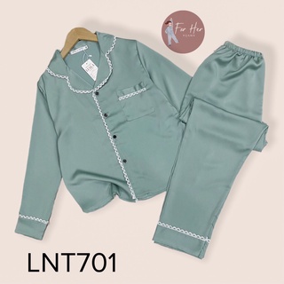 SET PIJAMA LỤA NGOC TRAI TRƠN DÀI TAY CAO CẤP