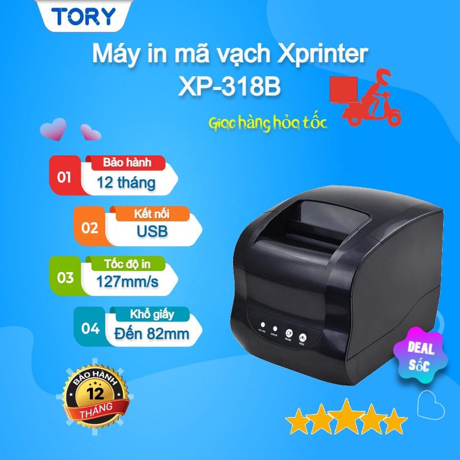 Máy in XPRINTER in đơn hàng khổ A7, in tem nhãn, khổ 2 tem Xprinter