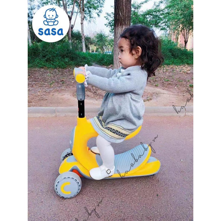 [Haobaby Shop] Xe trượt Scooter cho bé 3 trong 1, Xe trượt Scooter cho bé Umoo 2 trong 1 hình heo