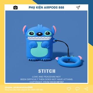 [Ảnh Thật - Tặng Kèm Móc Treo] Case Airpods Hoạt Hình Stitch Cho Airpod 1 2 Pro i11 i12 Bằng Silicon Dẻo Siêu Cute