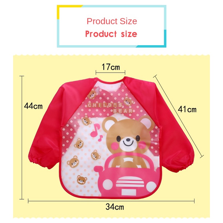 Yếm Ăn Tay Dài Ba Chiều Bằng EVA Chống Nước Chống Ăn Mòn Dùng Một Lần Cho Bé