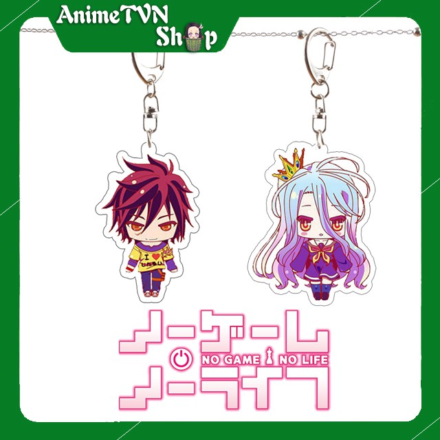 Móc khoá Mica dây xịn anime No Game No Life - Nhựa Cứng Acrylic In 2 mặt sắc nét ( ảnh thật )