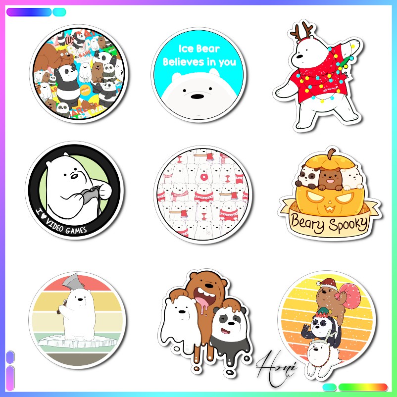 Sticker We Bare Bears - Sticker 3 Chú Gấu dễ thương