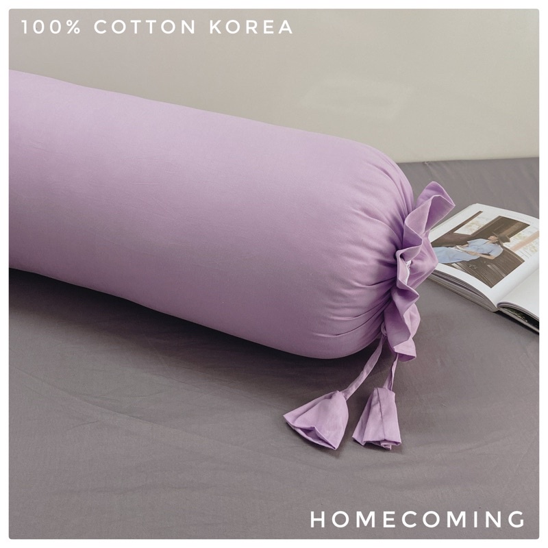 Vỏ gối ôm dài 100% Cotton Hàn màu trơn kích thước 35x100/80x100cm thương hiệu Homecoming