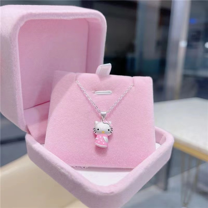 Vòng cổ Bạc s925 Mặt Mèo Hello Kitty 45cm