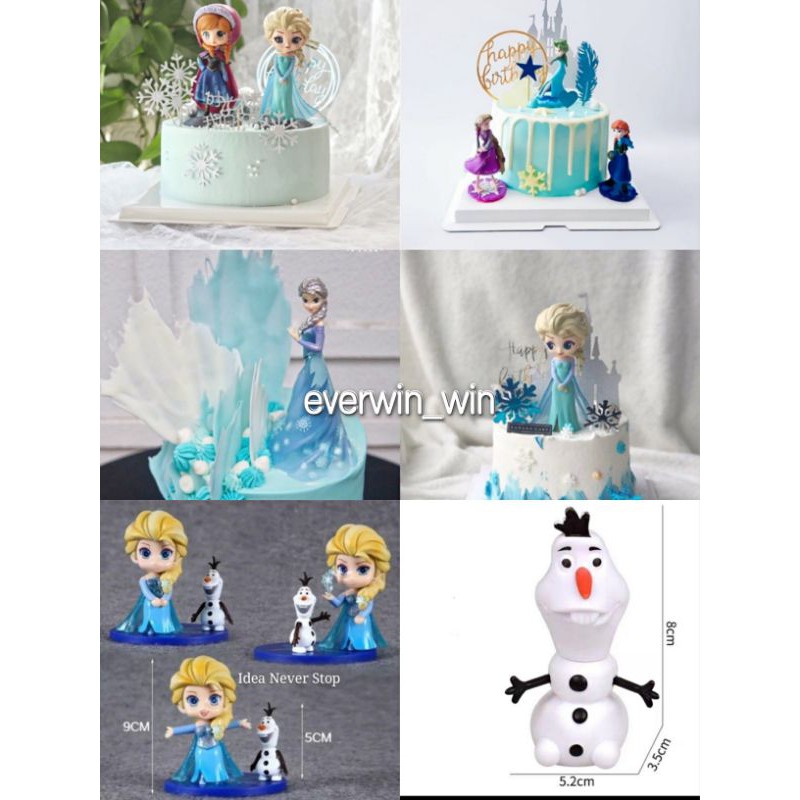 Trang Trí Bánh Kem / Bánh topper Đông Lạnh Elsa Anna