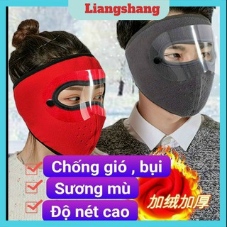 KHẨU TRANG LÓT NỈ🍁FREESHIP🍁KHẨU TRANG NINJA BẢO VỆ MẮT 2in1 CHỐNG GIÓ RÉT