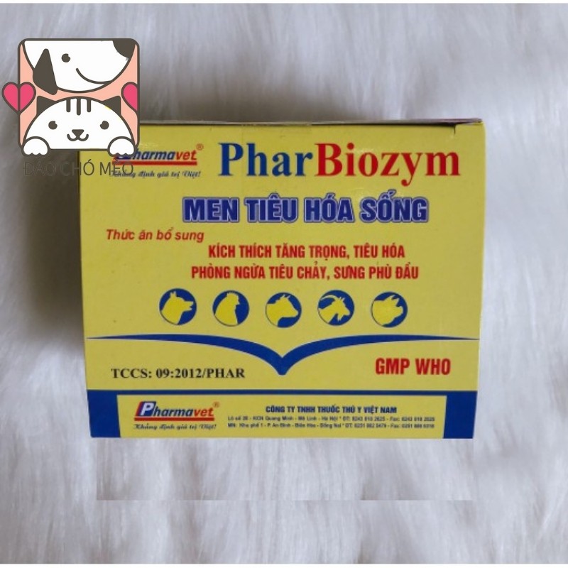 Men tiêu hóa sống Pharbiozym cho chó mèo lẻ 1 gói - Đảo Chó Mèo