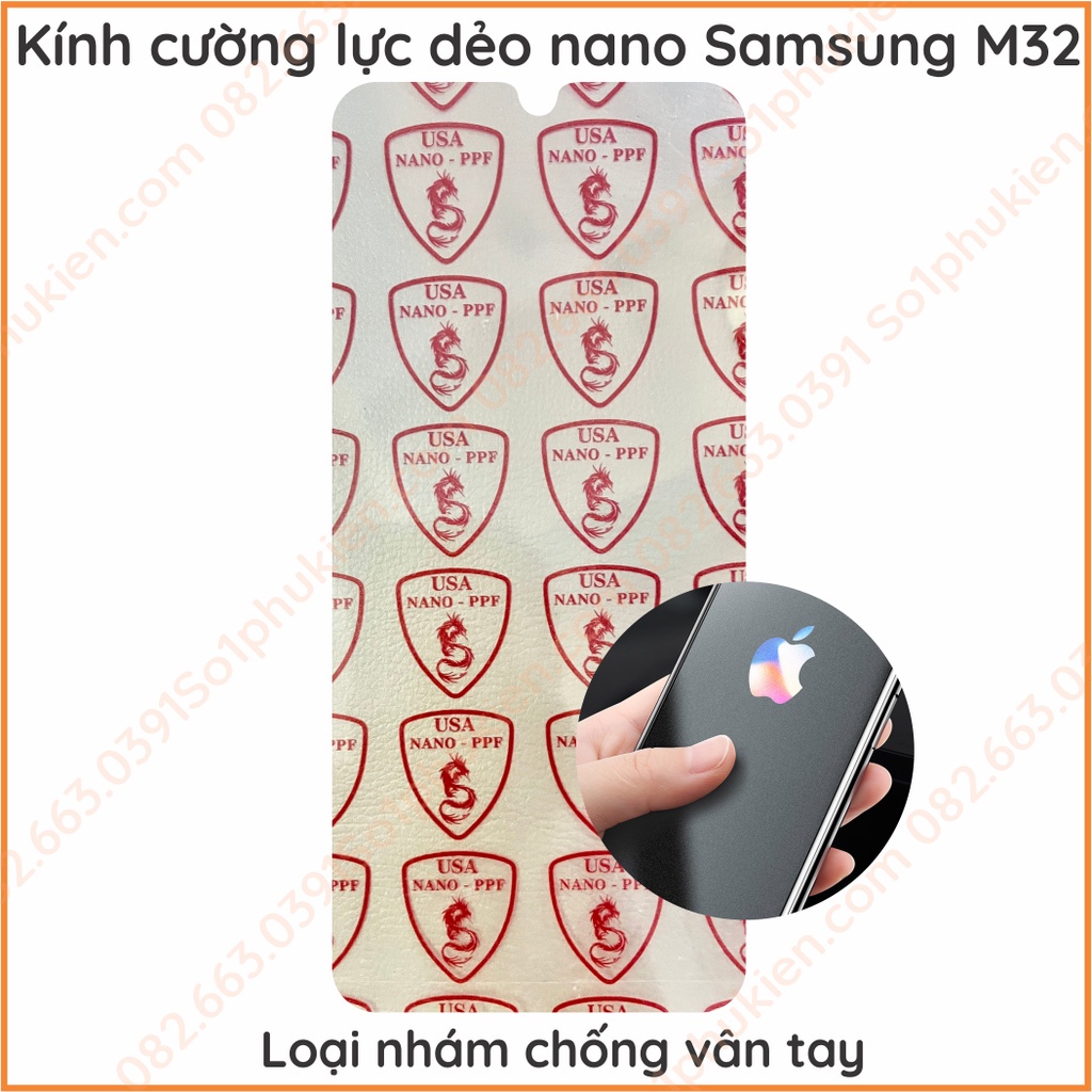 Dán cường lực Samsung m32 dẻo nano, trong suốt , chống bể, chuẩn cường lực 9h+
