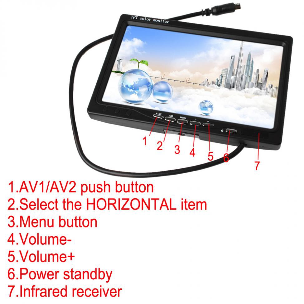 Màn hình TFT LCD 7 inch gắn xe ô tô