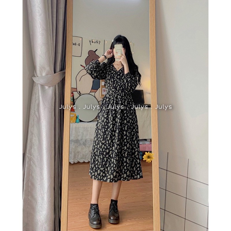 Váy babydoll hoa nhí 2 màu