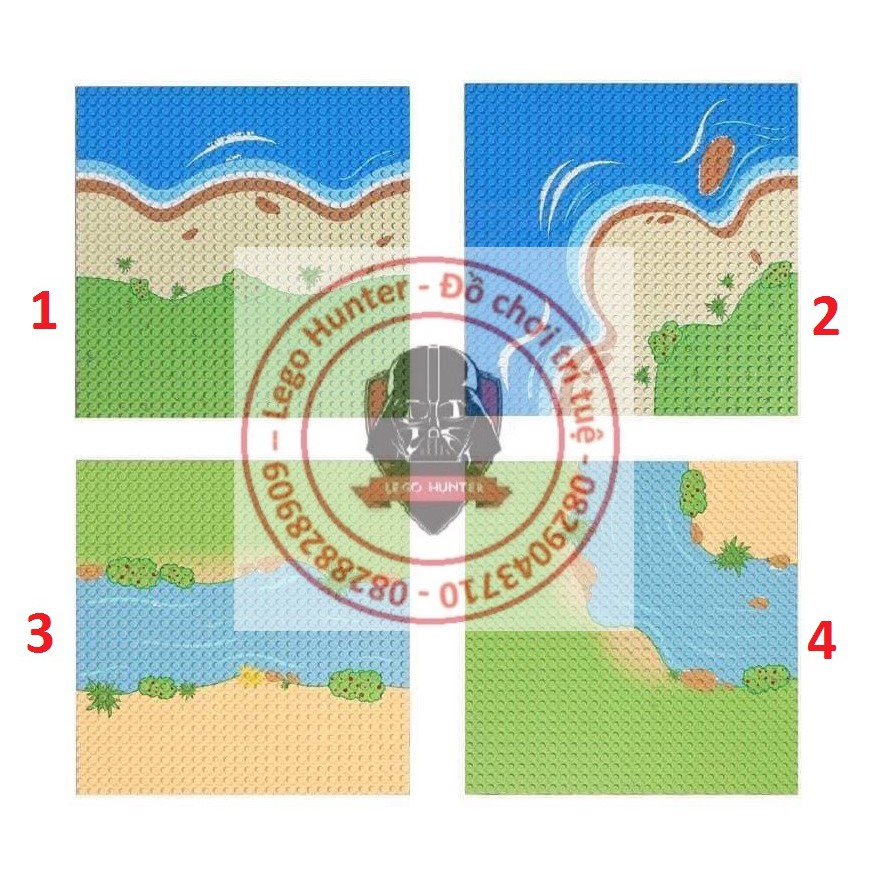 Nonlego Base Plate 32 x 32 Tấm nền bờ biển và bãi cát trên đảo