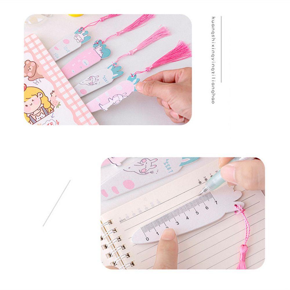 PISTA Thước Gỗ Đánh Dấu Trang Sách Hình Hoạt Hình Đáng Yêu