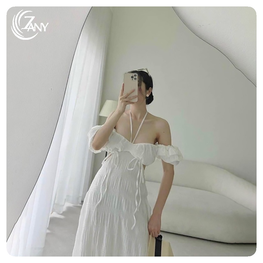 Đầm Maxi Đi Biển Dáng Xoè Hở Lưng Siêu Xinh Zany