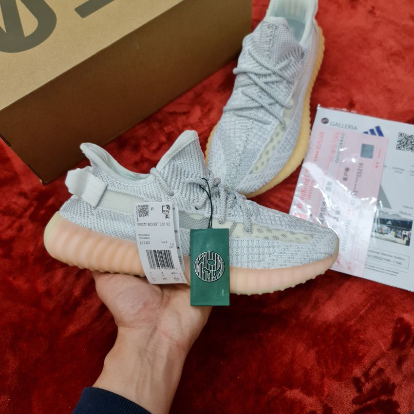 Giày thể thao chạy bộ yeezy 350v2 white static boost trắng phản quang nam nữ
