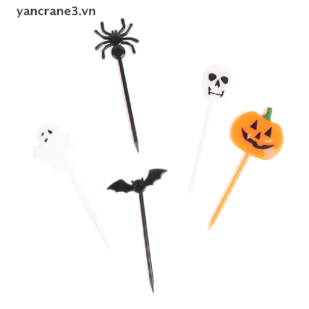 Set 10 Nĩa Ăn Trái Cây Họa Tiết Halloween Cho Bé yancrane3.vn