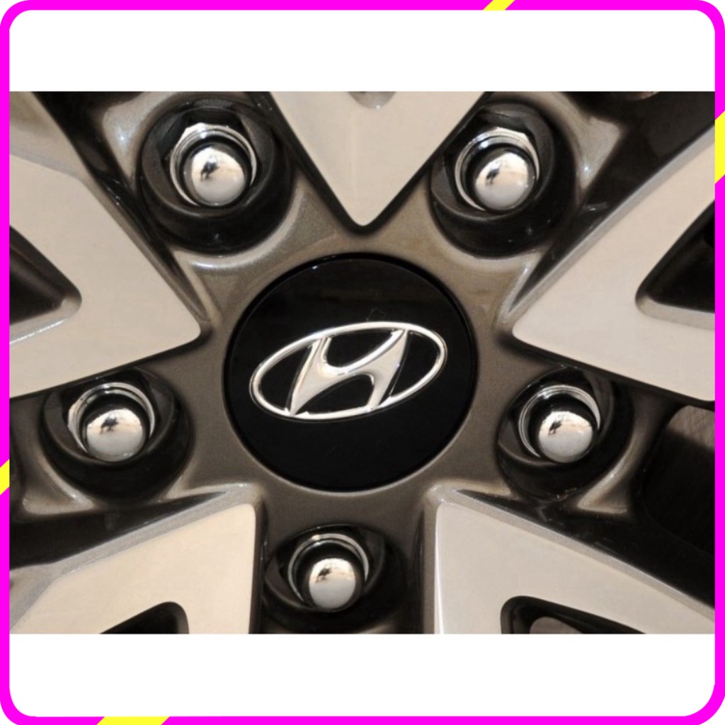 Logo chụp mâm, ốp vành la zăng bánh xe ô tô Hyundai, đường kính 60MM và 65MM, chất liệu nhựa