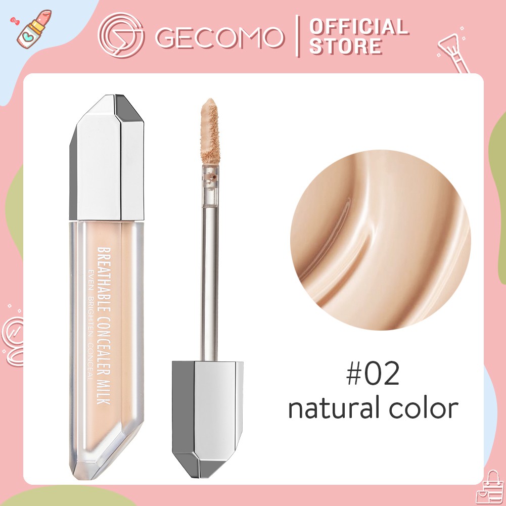 GECOMO Kem che khuyết điểm không thấm nước Full Coverage Matte Smooth Che giấu vết thâm quầng thâm Sẹo mụn Trang điểm cho da mặt