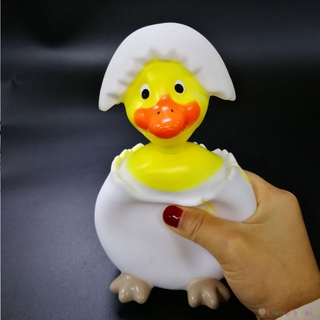 LOVELY-Novelty Funny Cartoon Eggshell Duck Squeeze Vent Toy Child Adult Decompression Sound Toy Gift