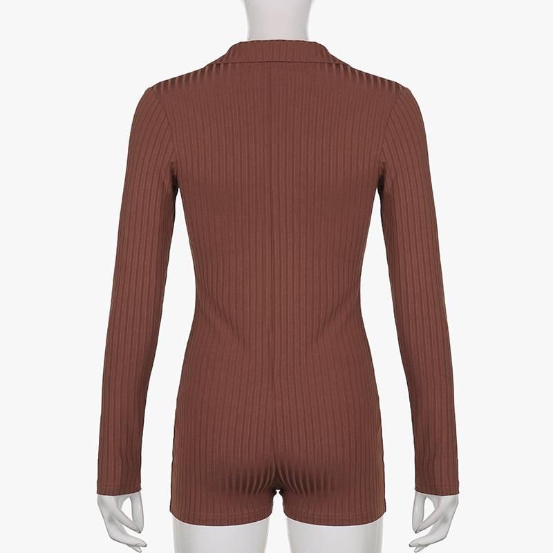 Jumpsuit tay dài cổ chữ V màu sắc thanh lịch | BigBuy360 - bigbuy360.vn