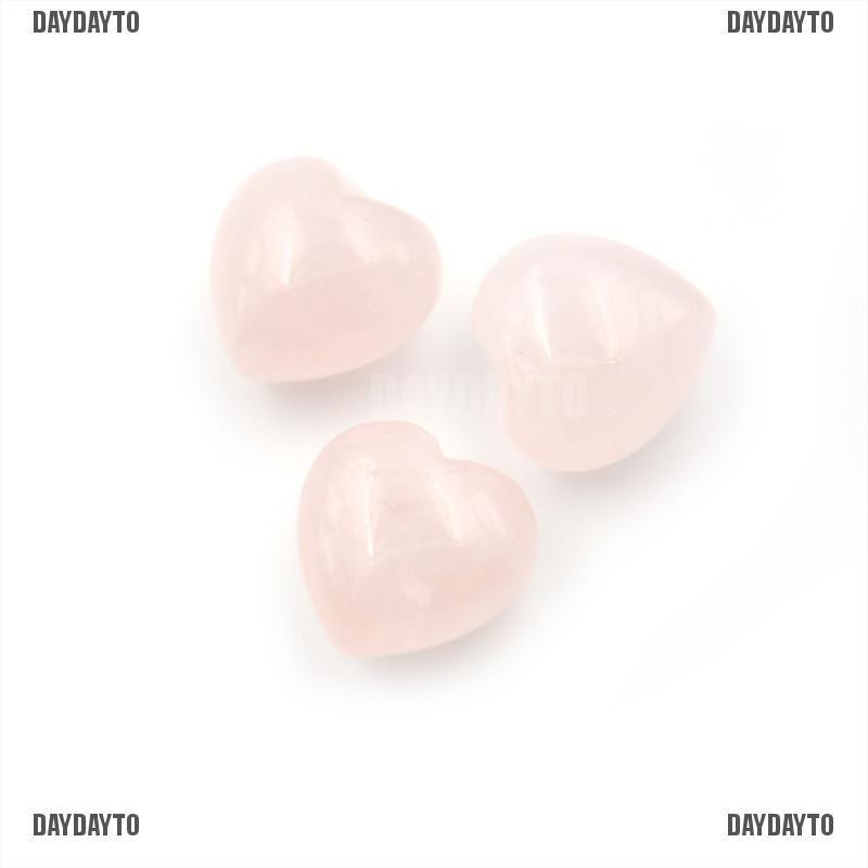 1 X Đá Thạch Anh Tự Nhiên Hình Trái Tim Màu Hồng