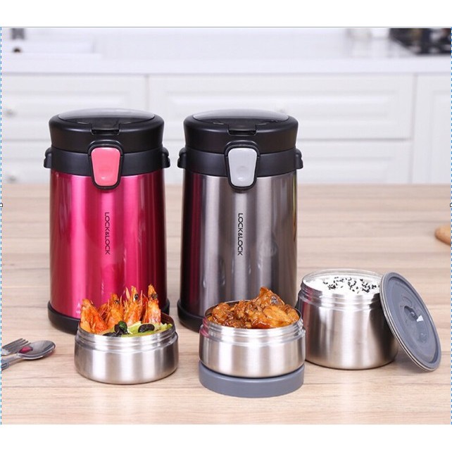 Bộ hộp cơm giữ nhiệt Lock&Lock LHC8034 loại lớn đa năng kèm túi giữ nhiệt | BigBuy360 - bigbuy360.vn