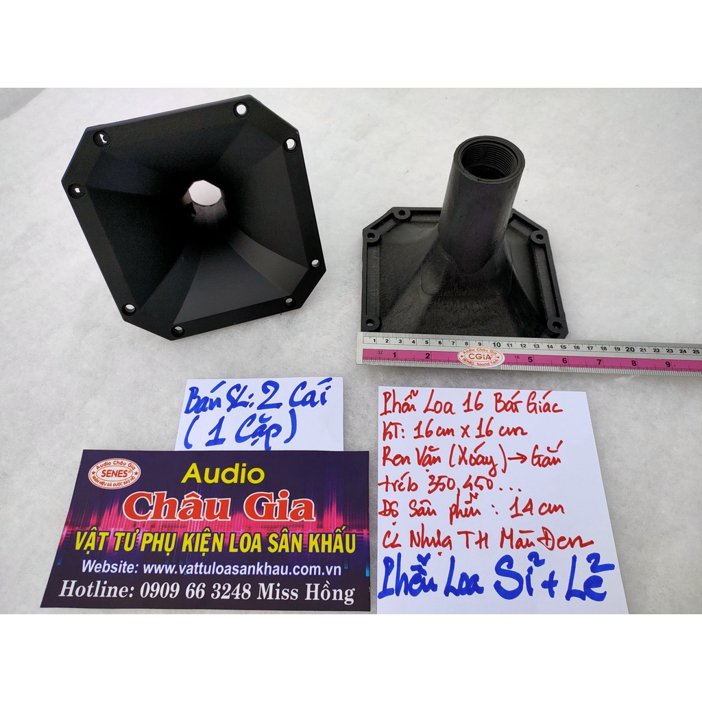 Phễu loa treble 16cm bát giác 2 cái Audio Châu Gia