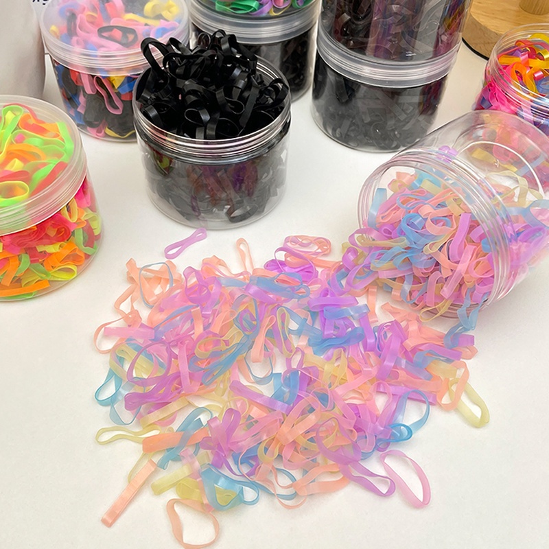 Set 300 Dây Thun Cao Su Dày Co Giãn Dùng Một Lần Độ Đàn Hồi Cao Không Đau Tóc Làm Tóc Dày Thích Hợp Cho Trẻ Em
