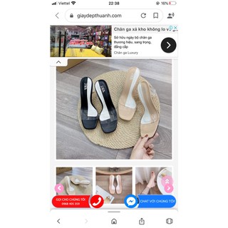 Guốc Zara vầng trăng quai trong gót trụ
