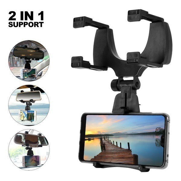 Giá đỡ điện thoại / kẹp điện thoại trên xe hơi ôtô Hoco CA70 gắn gương chiếu hậu tháo lắp linh hoạt thuận lợi | BigBuy360 - bigbuy360.vn