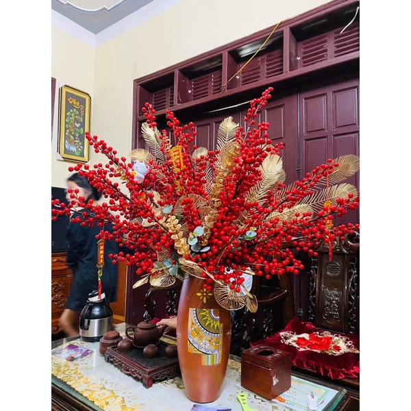 Cành táo đồng giả, cành điểm đồng Decor trang trí