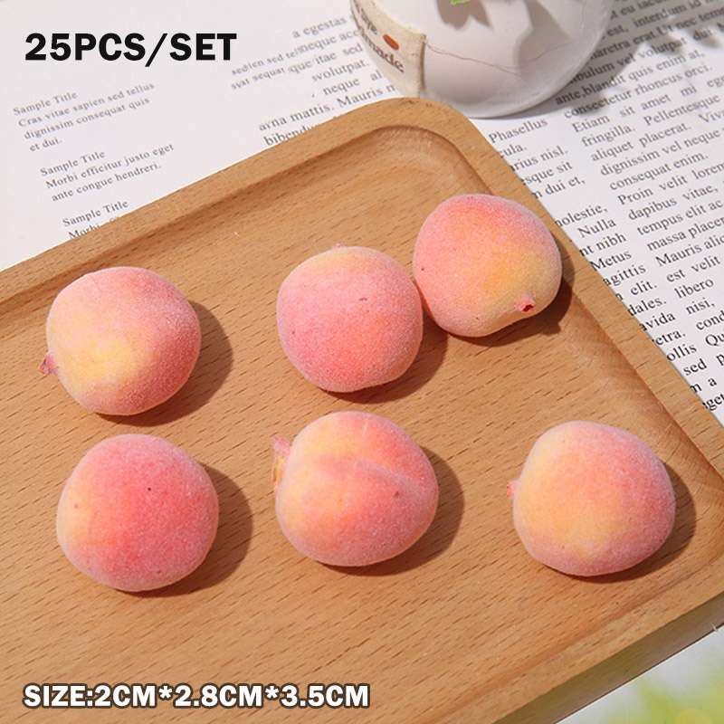 Set 25 Quả Đào Mini 2cm/2.5cm/3.5cm Dùng Trang Trí Đa Năng